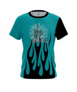 Big Bowling Cyan Flaming CoolWick Bowling Jersey