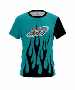 Columbia 300 Cyan Flaming CoolWick Bowling Jersey