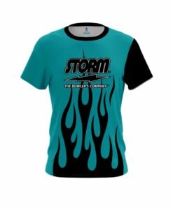 Storm Cyan Flaming CoolWick Bowling Jersey