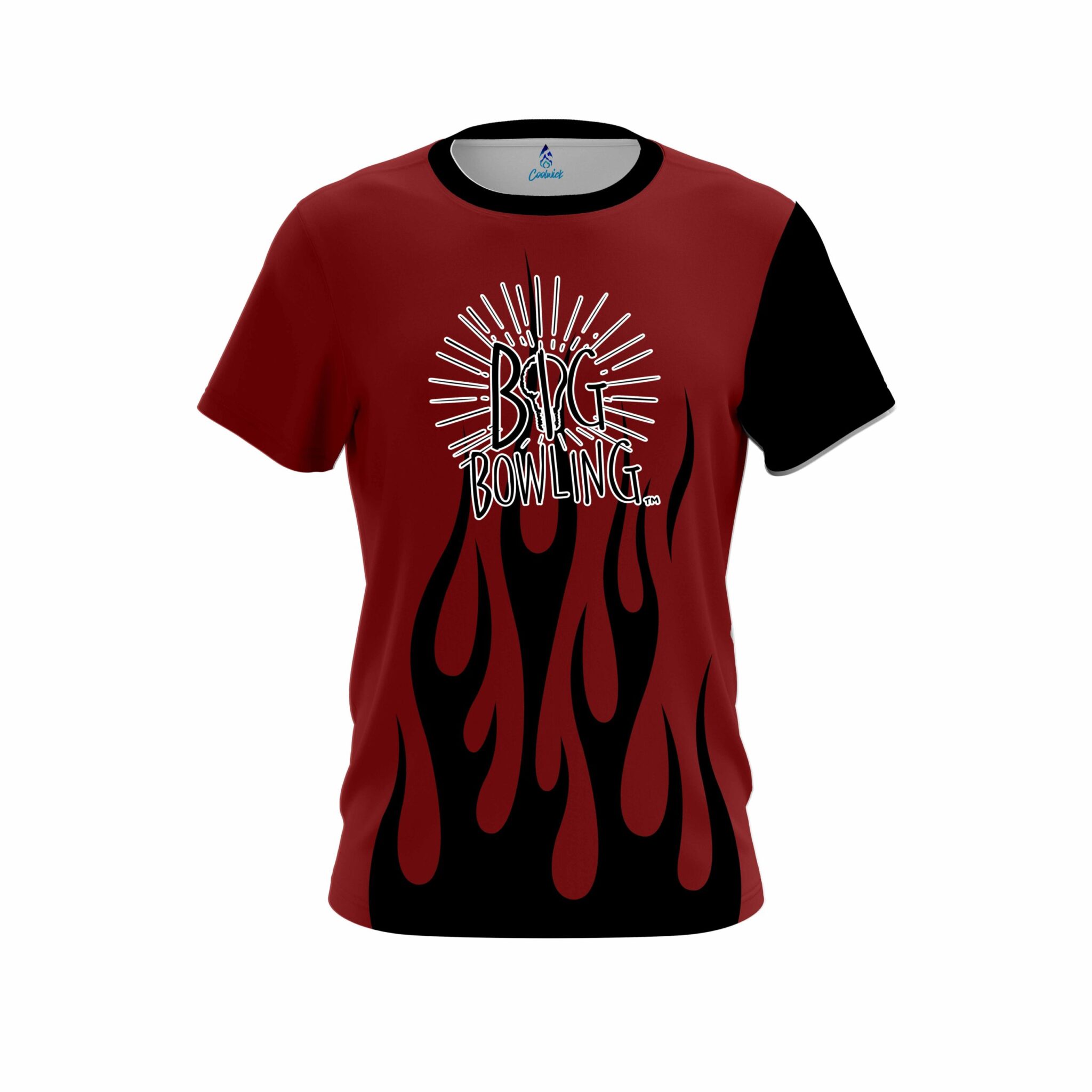 Big Bowling Red Brick Flaming CoolWick Bowling Jersey