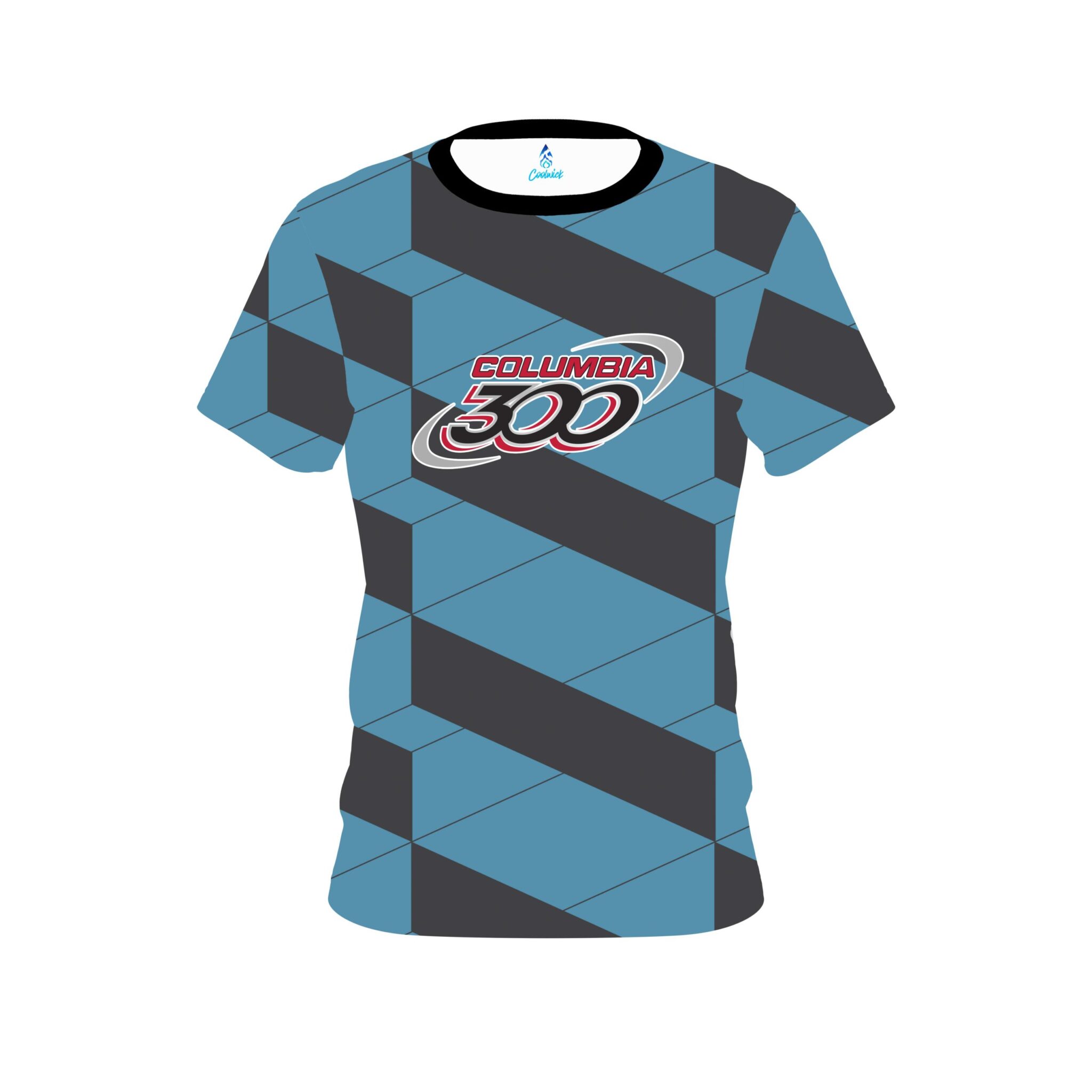 Columbia 300 Blue Slanted CoolWick Bowling Jersey