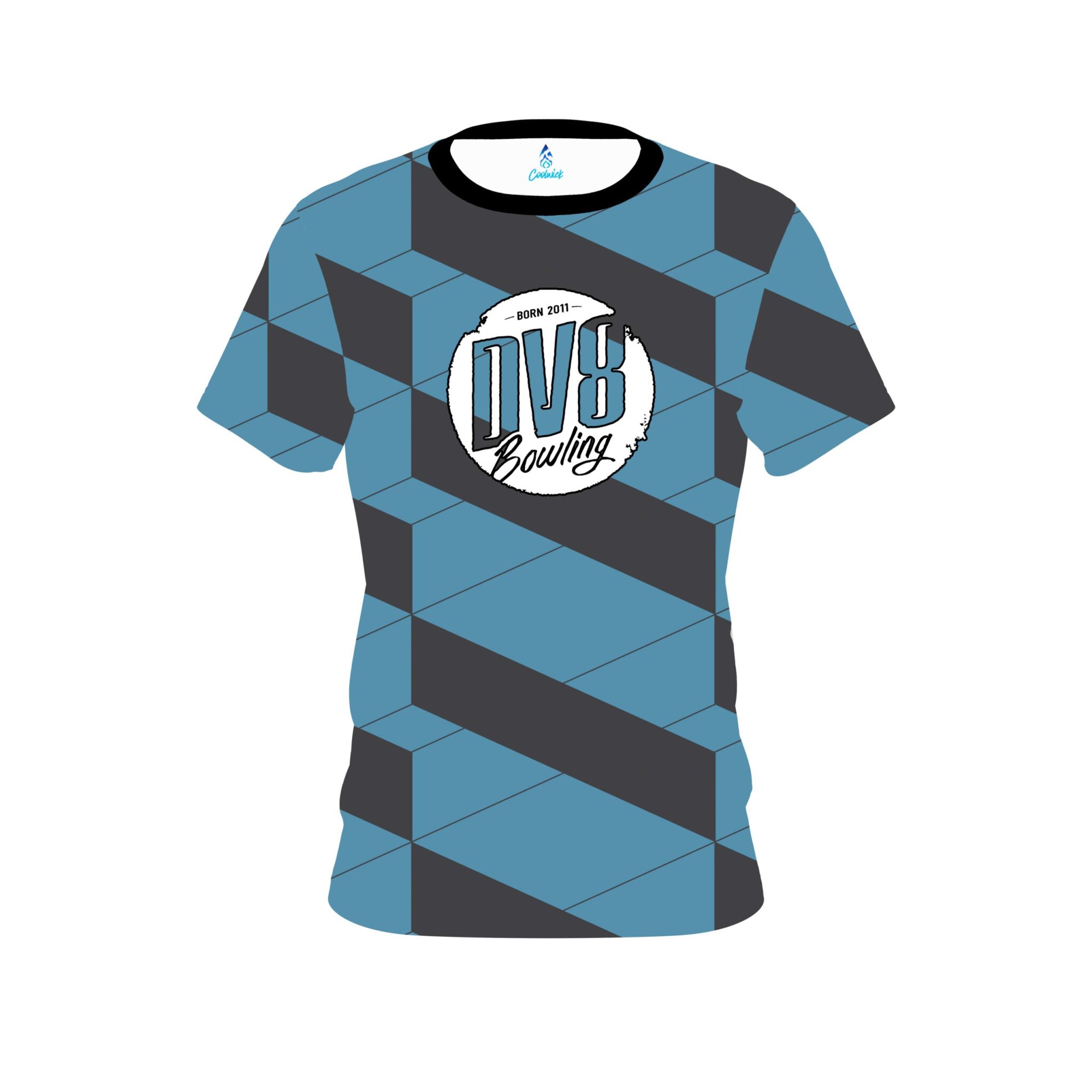 DV8 Blue Slanted CoolWick Bowling Jersey