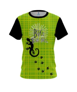 Big Bowling Lime Plaid Gecko CoolWick Bowling Jersey