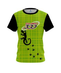 Columbia 300 Lime Plaid Gecko CoolWick Bowling Jersey