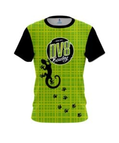DV8 Lime Plaid Gecko CoolWick Bowling Jersey