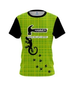 Hammer Lime Plaid Gecko CoolWick Bowling Jersey