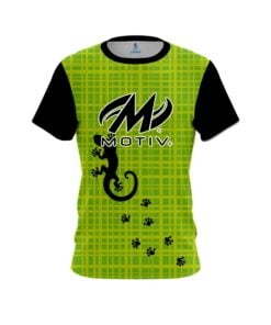 Motiv Lime Plaid Gecko CoolWick Bowling Jersey