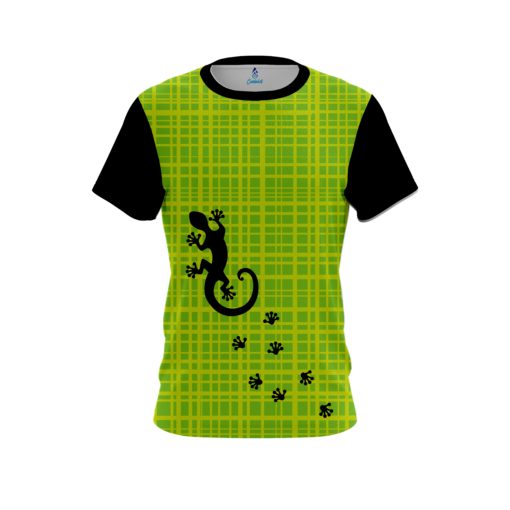 Plain Lime Plaid Gecko CoolWick Bowling Jersey
