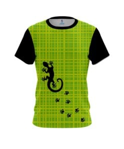 Plain Lime Plaid Gecko CoolWick Bowling Jersey