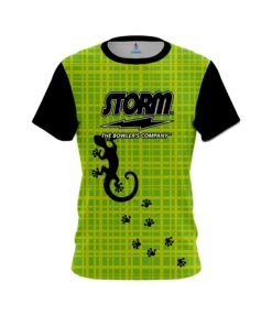 Storm Lime Plaid Gecko CoolWick Bowling Jersey