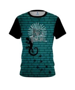 Big Bowling Turq Bricks Gecko CoolWick Bowling Jersey