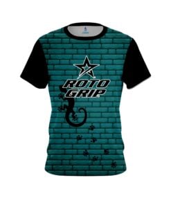 Roto Grip Turq Bricks Gecko CoolWick Bowling Jersey