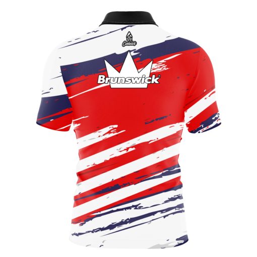 Brunswick All American Quick Ship CoolWick Sash Zip Bowling Jersey - Image 2