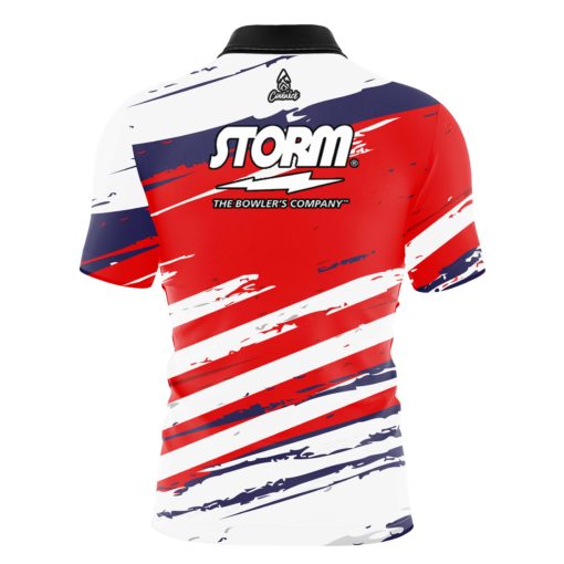 Storm All American Quick Ship CoolWick Sash Zip Bowling Jersey - Image 2