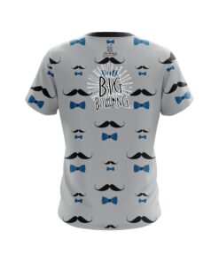 Alternative view of Big Bowling Grey Blue Mustache CoolWick Bowling Jersey