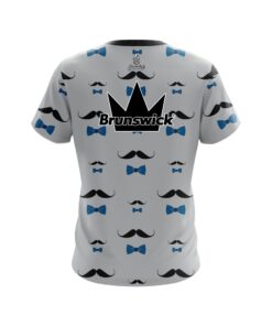 Alternative view of Brunswick Grey Blue Mustache Coolwick Bowling Jersey