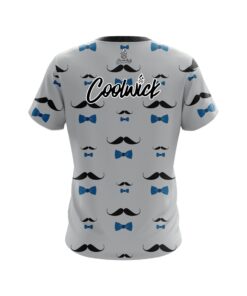 Alternative view of Signature Grey Blue Mustache CoolWick Bowling Jersey