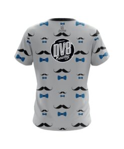 Alternative view of DV8 Grey Blue Mustache CoolWick Bowling Jersey