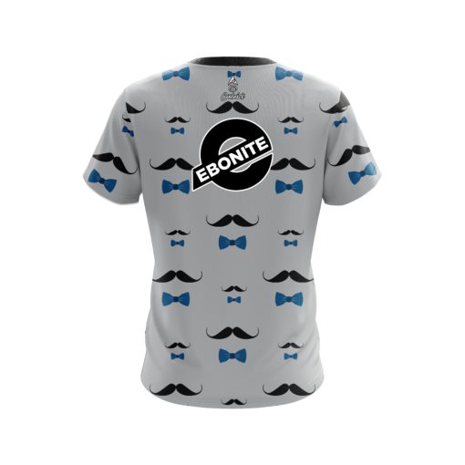 Ebonite Grey Blue Mustache CoolWick Bowling Jersey - Image 2