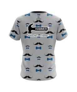 Alternative view of Hammer Grey Blue Mustache CoolWick Bowling Jersey