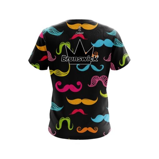 Brunswick Multi-Colored Mustache Coolwick Bowling Jersey - Image 2
