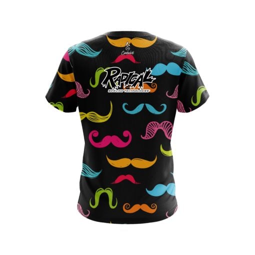 Radical Multi-Colored Mustache CoolWick Bowling Jersey - Image 2