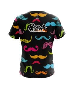 Alternative view of Radical Multi-Colored Mustache CoolWick Bowling Jersey