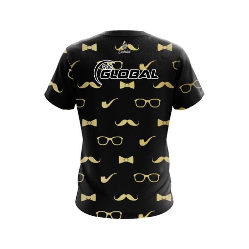 900 Global Black Gold Mustache CoolWick Bowling Jersey - Image 2