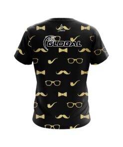 Alternative view of 900 Global Black Gold Mustache CoolWick Bowling Jersey