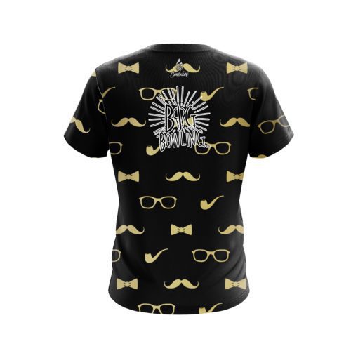 Big Bowling Black Gold Mustache CoolWick Bowling Jersey - Image 2