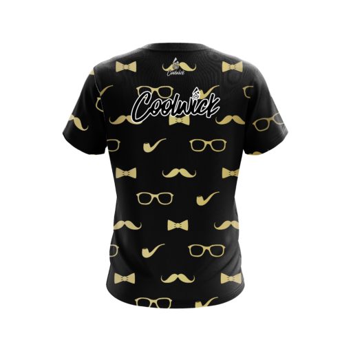 Signature Black Gold Mustache CoolWick Bowling Jersey - Image 2