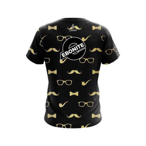 Ebonite Black Gold Mustache CoolWick Bowling Jersey - Image 2