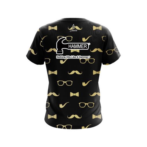 Hammer Black Gold Mustache CoolWick Bowling Jersey - Image 2