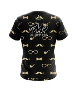 Alternative view of Motiv Black Gold Mustache CoolWick Bowling Jersey