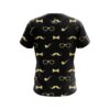 Plain Black Gold Mustache CoolWick Bowling Jersey - Image 2