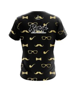 Alternative view of Radical Black Gold Mustache CoolWick Bowling Jersey
