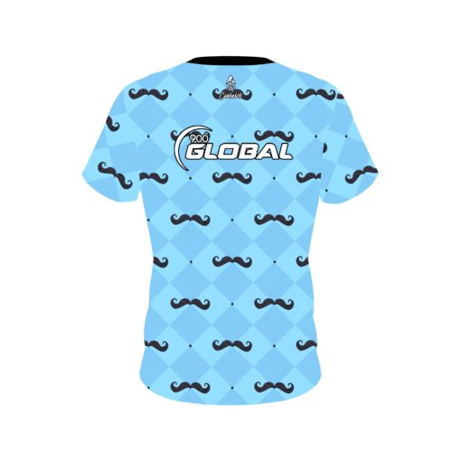 900 Global Baby Blue Mustache CoolWick Bowling Jersey - Image 2