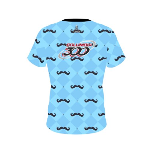 Columbia 300 Baby Blue Mustache CoolWick Bowling Jersey - Image 2