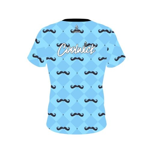 Signature Baby Blue Mustache CoolWick Bowling Jersey - Image 2