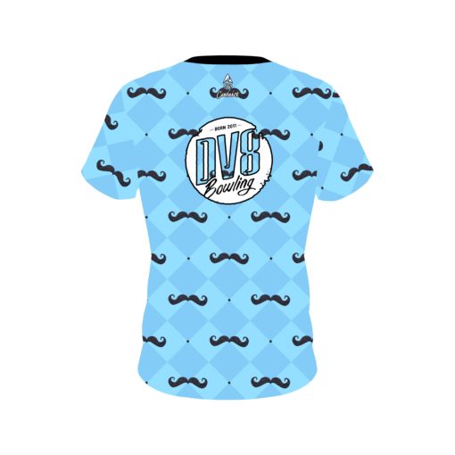 DV8 Baby Blue Mustache CoolWick Bowling Jersey - Image 2
