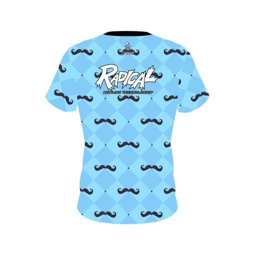Radical Baby Blue Mustache CoolWick Bowling Jersey - Image 2