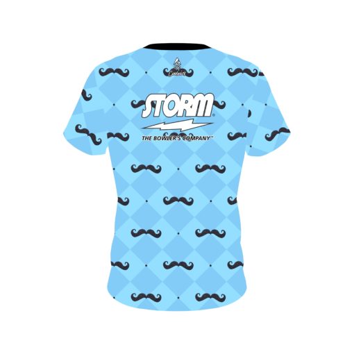 Storm Baby Blue Mustache CoolWick Bowling Jersey - Image 2