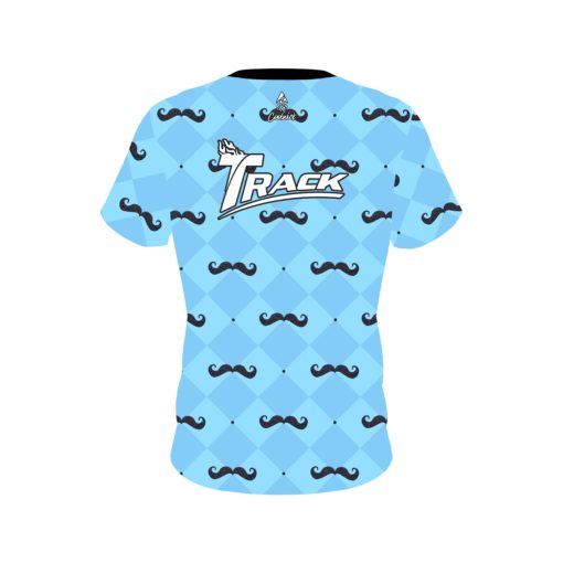 Track Baby Blue Mustache CoolWick Bowling Jersey - Image 2