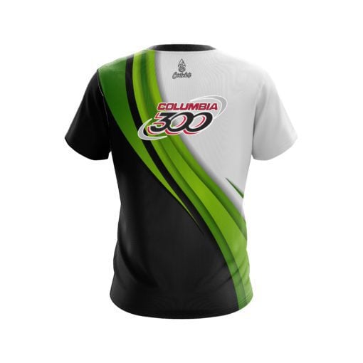Columbia 300 Green Flutter CoolWick Bowling Jersey - Image 2