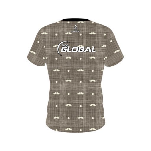 900 Global Brown Plaid Mustache CoolWick Bowling Jersey - Image 2