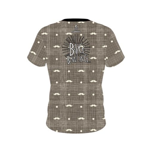 Big Bowling Brown Plaid Mustache CoolWick Bowling Jersey - Image 2