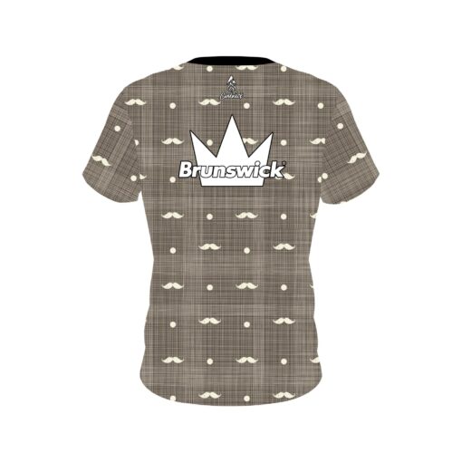 Brunswick Brown Plaid Mustache Coolwick Bowling Jersey - Image 2