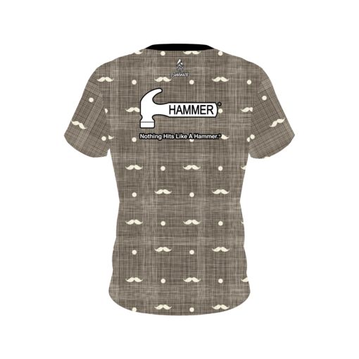 Hammer Brown Plaid Mustache CoolWick Bowling Jersey - Image 2