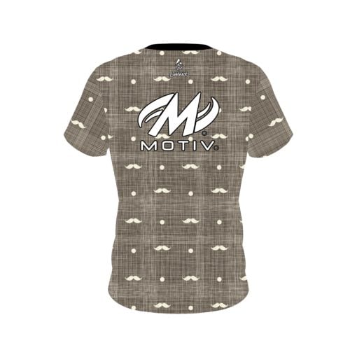 Motiv Brown Plaid Mustache CoolWick Bowling Jersey - Image 2