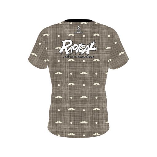 Radical Brown Plaid Mustache CoolWick Bowling Jersey - Image 2